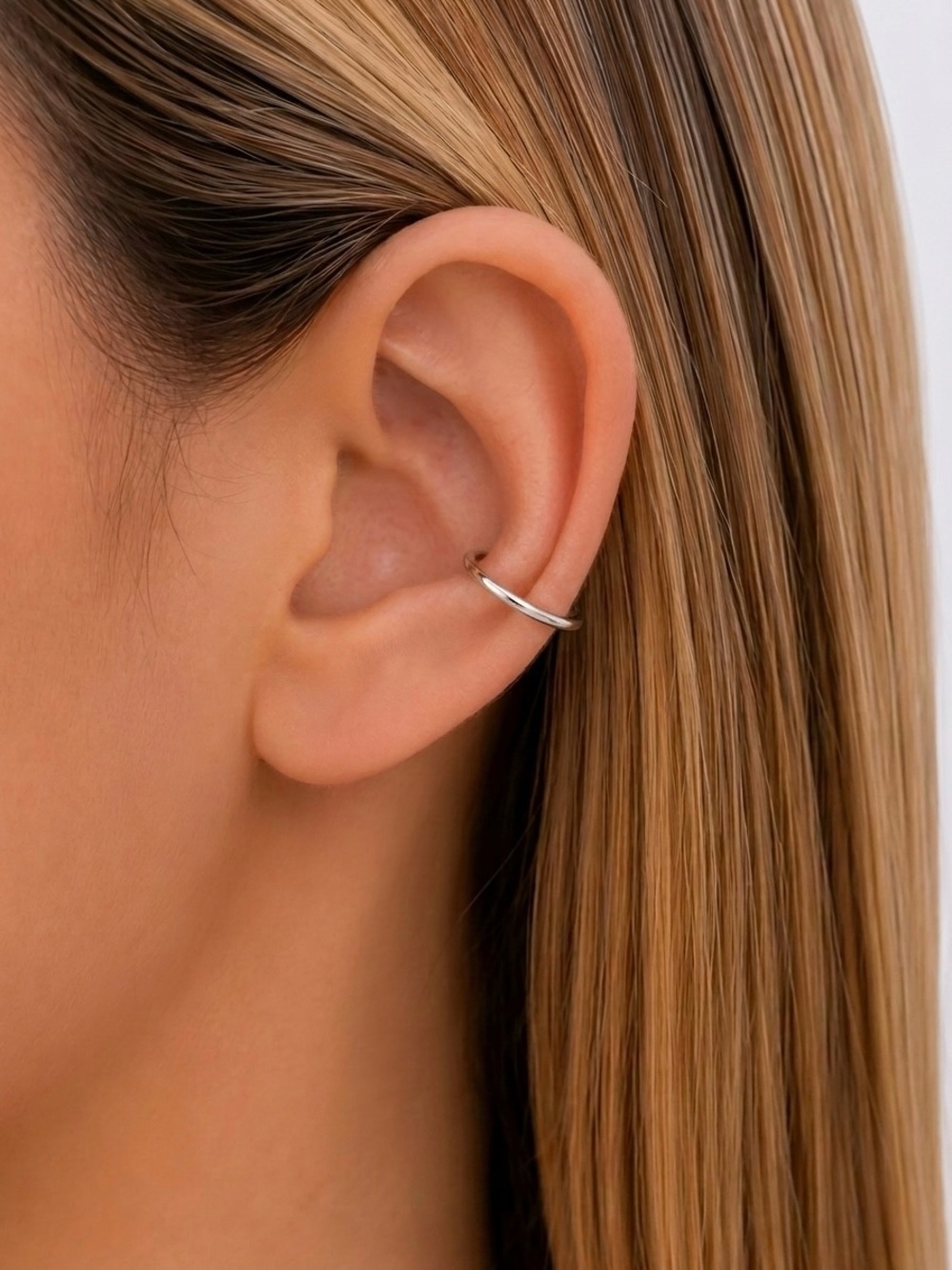 Minimalist Silver Ear Cuff - Women Jewelry